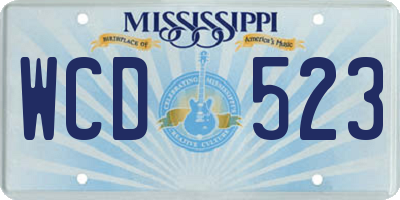 MS license plate WCD523