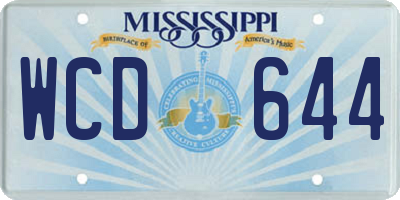 MS license plate WCD644