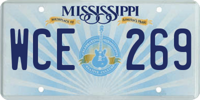 MS license plate WCE269