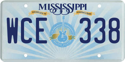 MS license plate WCE338