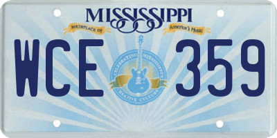 MS license plate WCE359
