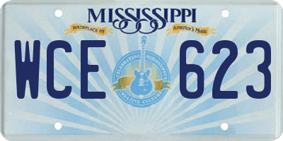 MS license plate WCE623