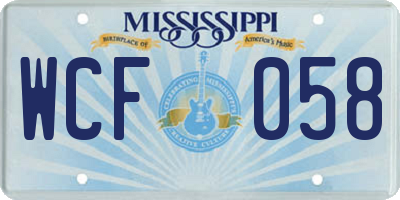 MS license plate WCF058