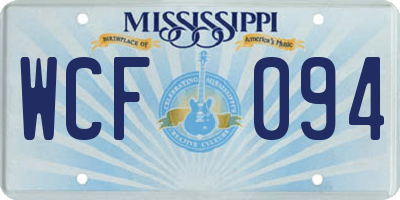 MS license plate WCF094