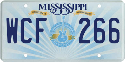 MS license plate WCF266