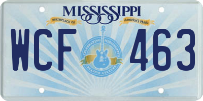 MS license plate WCF463