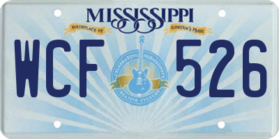 MS license plate WCF526