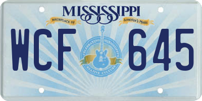 MS license plate WCF645