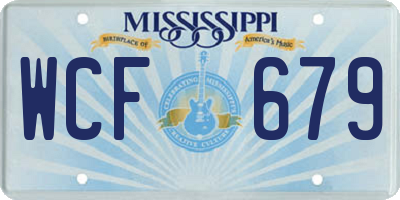 MS license plate WCF679