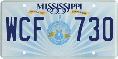 MS license plate WCF730
