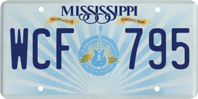 MS license plate WCF795