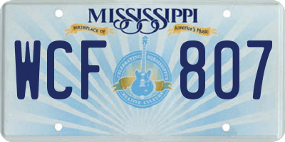 MS license plate WCF807