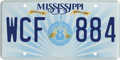 MS license plate WCF884