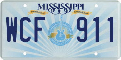 MS license plate WCF911
