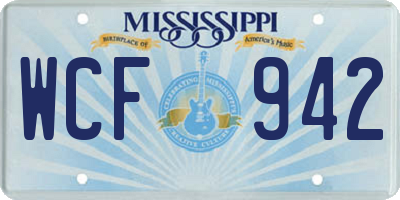 MS license plate WCF942