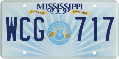 MS license plate WCG717