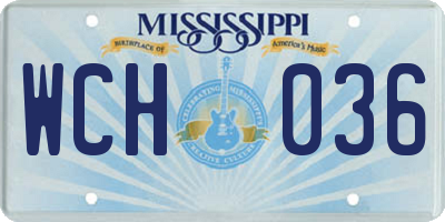 MS license plate WCH036