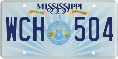 MS license plate WCH504