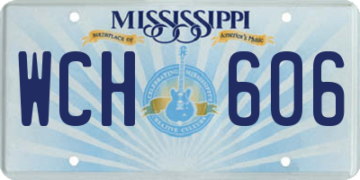 MS license plate WCH606