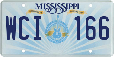 MS license plate WCI166
