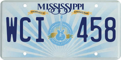 MS license plate WCI458