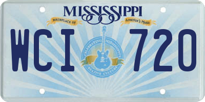 MS license plate WCI720