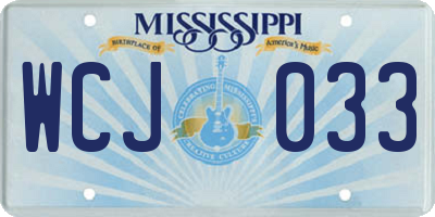 MS license plate WCJ033