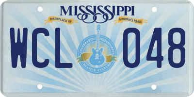 MS license plate WCL048