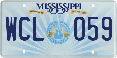 MS license plate WCL059