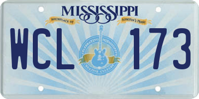 MS license plate WCL173
