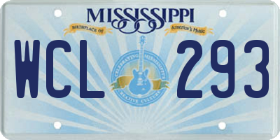 MS license plate WCL293