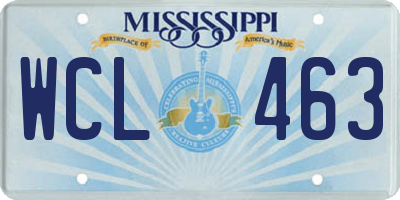 MS license plate WCL463