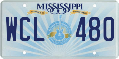 MS license plate WCL480