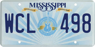 MS license plate WCL498