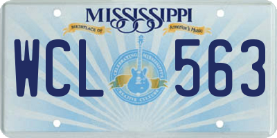 MS license plate WCL563