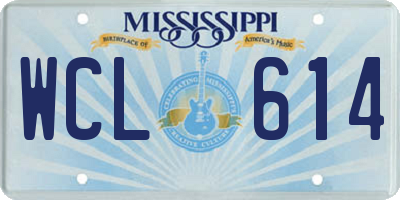 MS license plate WCL614