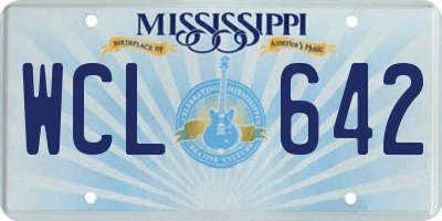 MS license plate WCL642