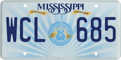 MS license plate WCL685