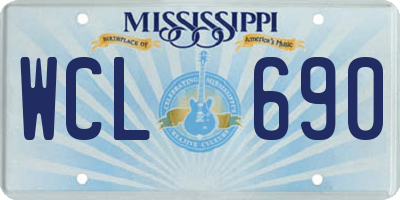 MS license plate WCL690