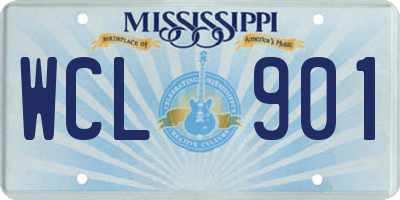 MS license plate WCL901