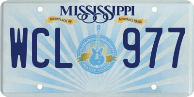 MS license plate WCL977