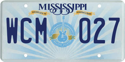 MS license plate WCM027