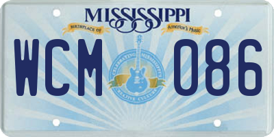 MS license plate WCM086