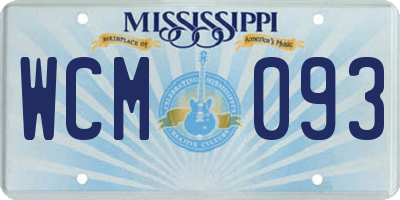 MS license plate WCM093