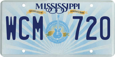 MS license plate WCM720