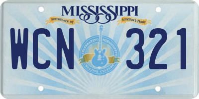 MS license plate WCN321
