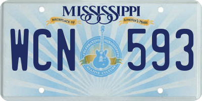 MS license plate WCN593