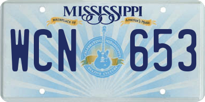 MS license plate WCN653