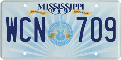MS license plate WCN709