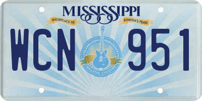 MS license plate WCN951